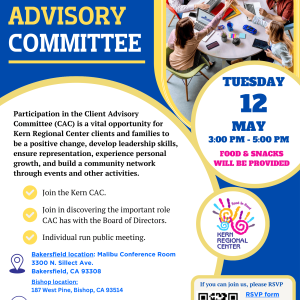 Client Advisory Committee Meeting on May 12 from 3-5 PM